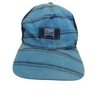 Beautiful Giant Snapback Cap Hat Blue black stripe mesh